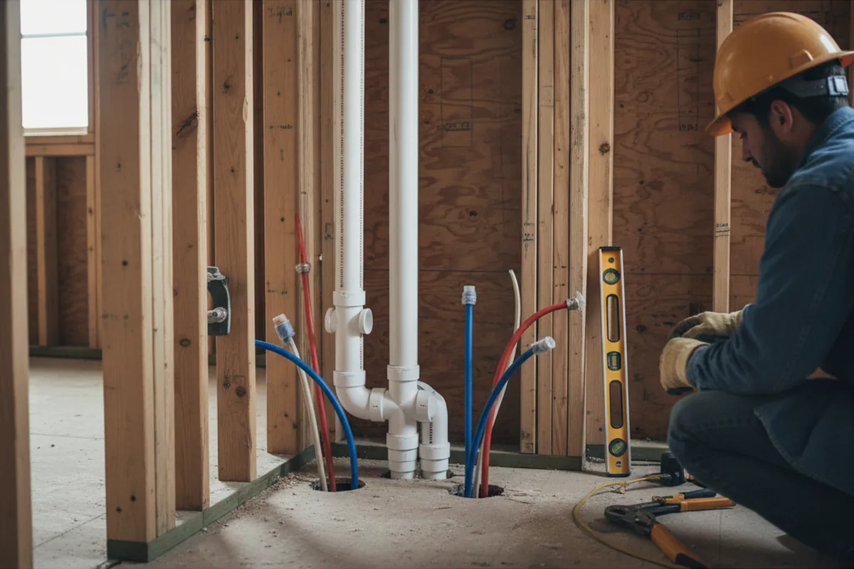 Drain and supply rough-in during Drain Cleaning in Moses Lake